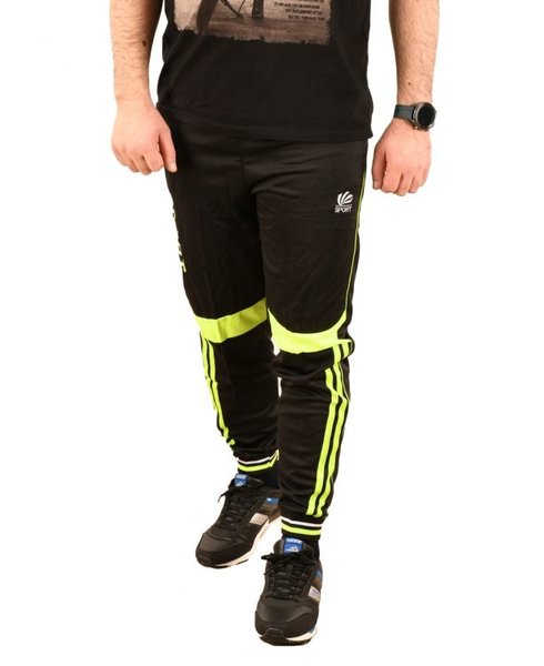 Pantaloni de trening negru cu verde Sport