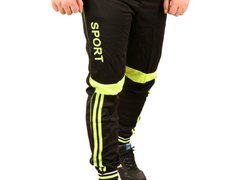 Pantaloni de trening negru cu verde Sport