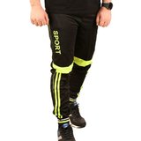 Pantaloni de trening negru cu verde Sport